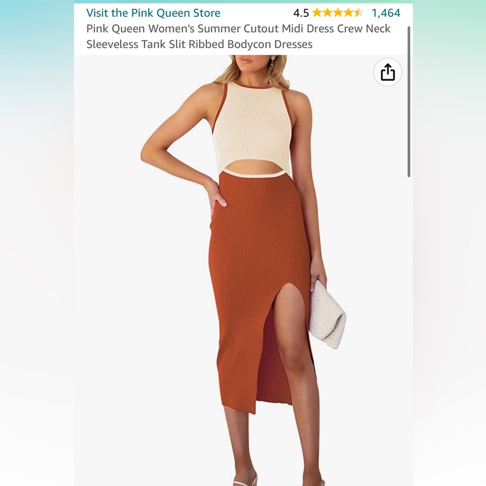 NWOT Cutout Midi Ribbed Dress